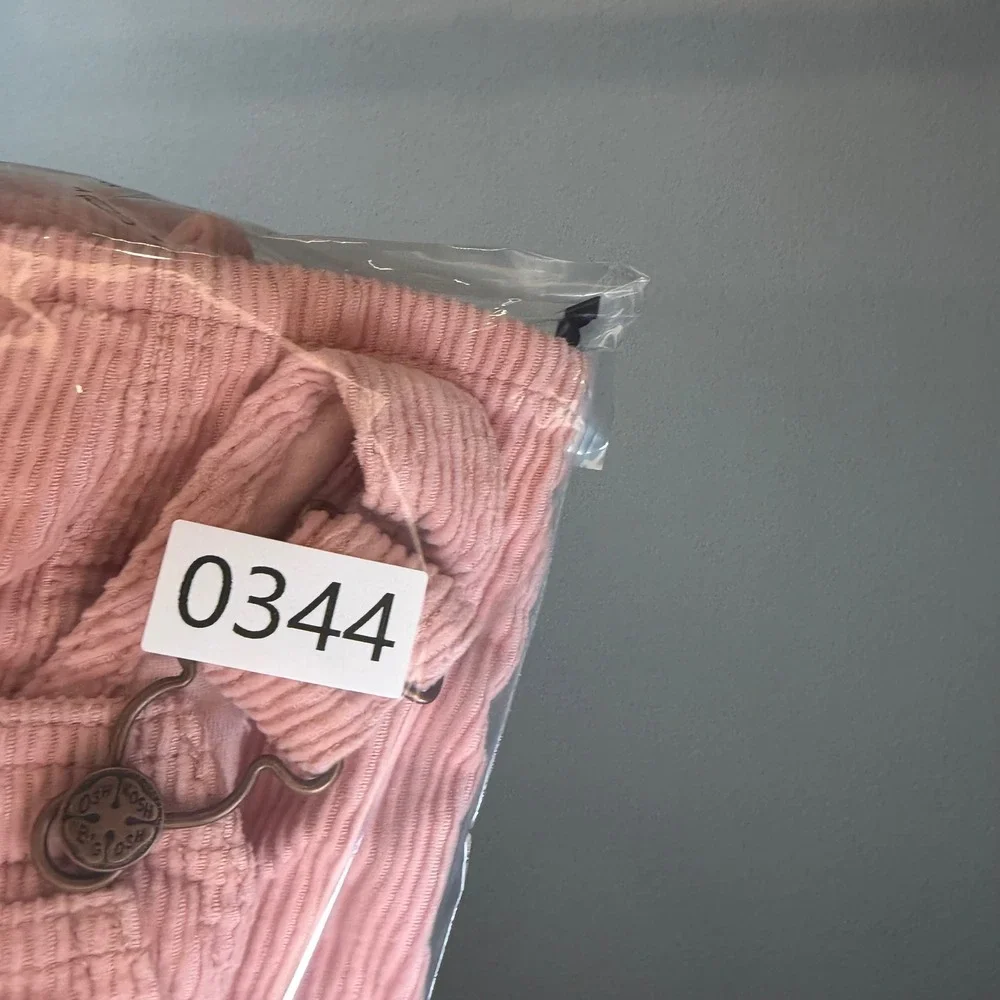OshKosh Bgosh Pink Corduroy Overalls Baby Girl 9M New 0344
